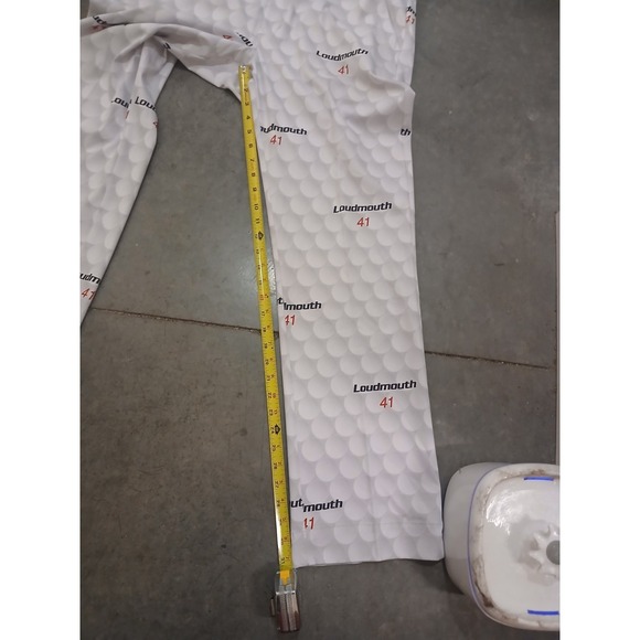 Loudmouth Golf Pants 36x31 White Ball Print Allover Logo Loudmouth 41 Polyester - Picture 5 of 8